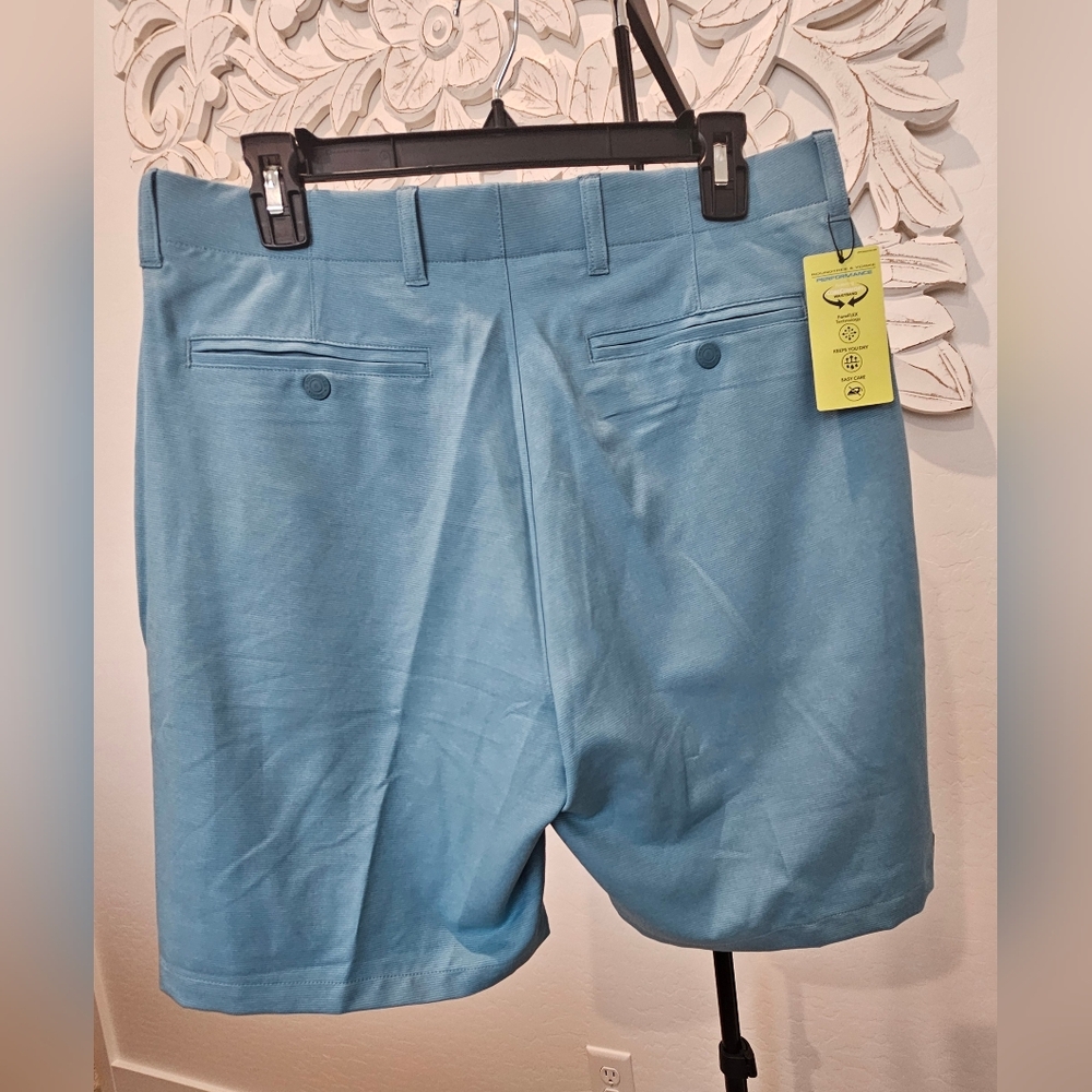 Performance Aqua/Teal Striped Performance Golf Shorts Men's Sz 32 & 36 - 8" - Picture 5 of 9
